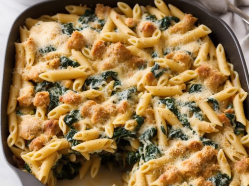 Chicken, Spinach, and Cheese Pasta Bake