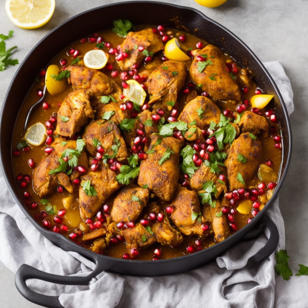 Chicken Tagine with Lemons, Olives & Pomegranate