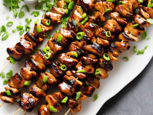 Chicken Teriyaki Skewers with Griddled Spring Onions