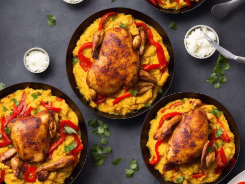 Chicken with Chorizo, Peppers & Saffron Mash