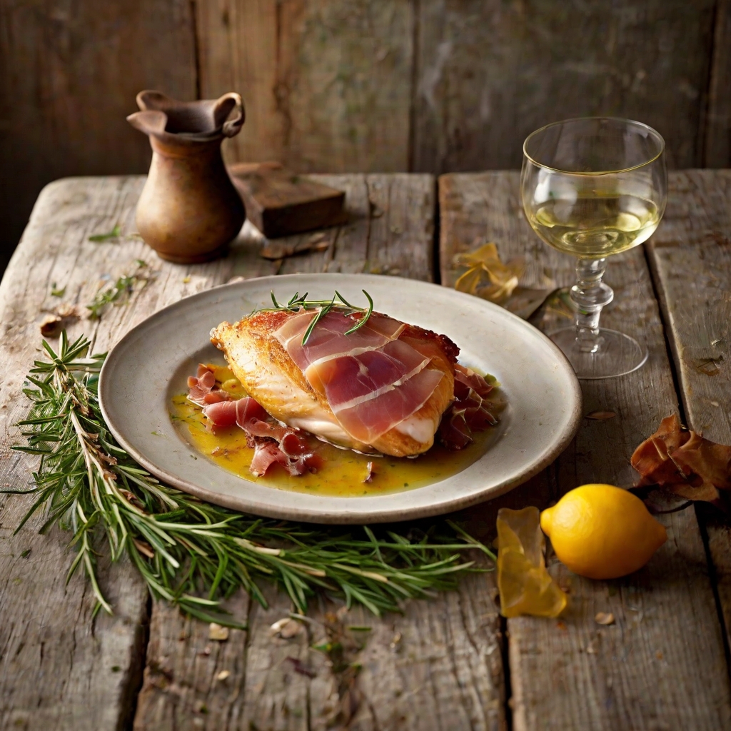 Chicken with Crispy Parma Ham