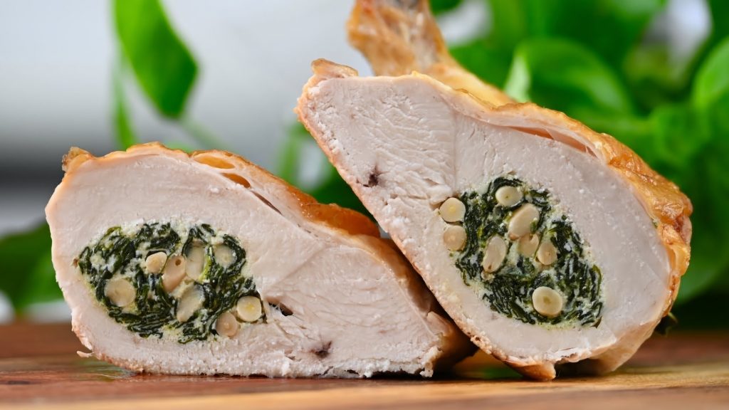 Chicken with Ham, Spinach & Pine Nuts