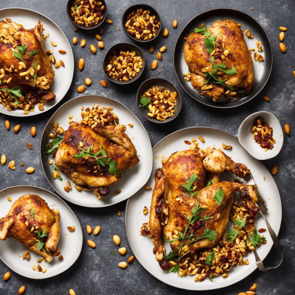 Chicken with Saffron, Raisins & Pine Nuts