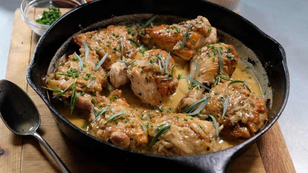 Chicken with Tarragon, Garlic & Olives