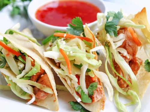 Chicken Wonton Tacos