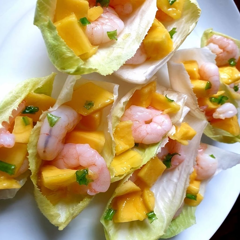 Chicory Cups with Prawns & Mango