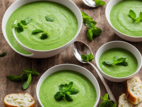 Chilled Pea Soup with Frozen Mint & Malt Vinegar