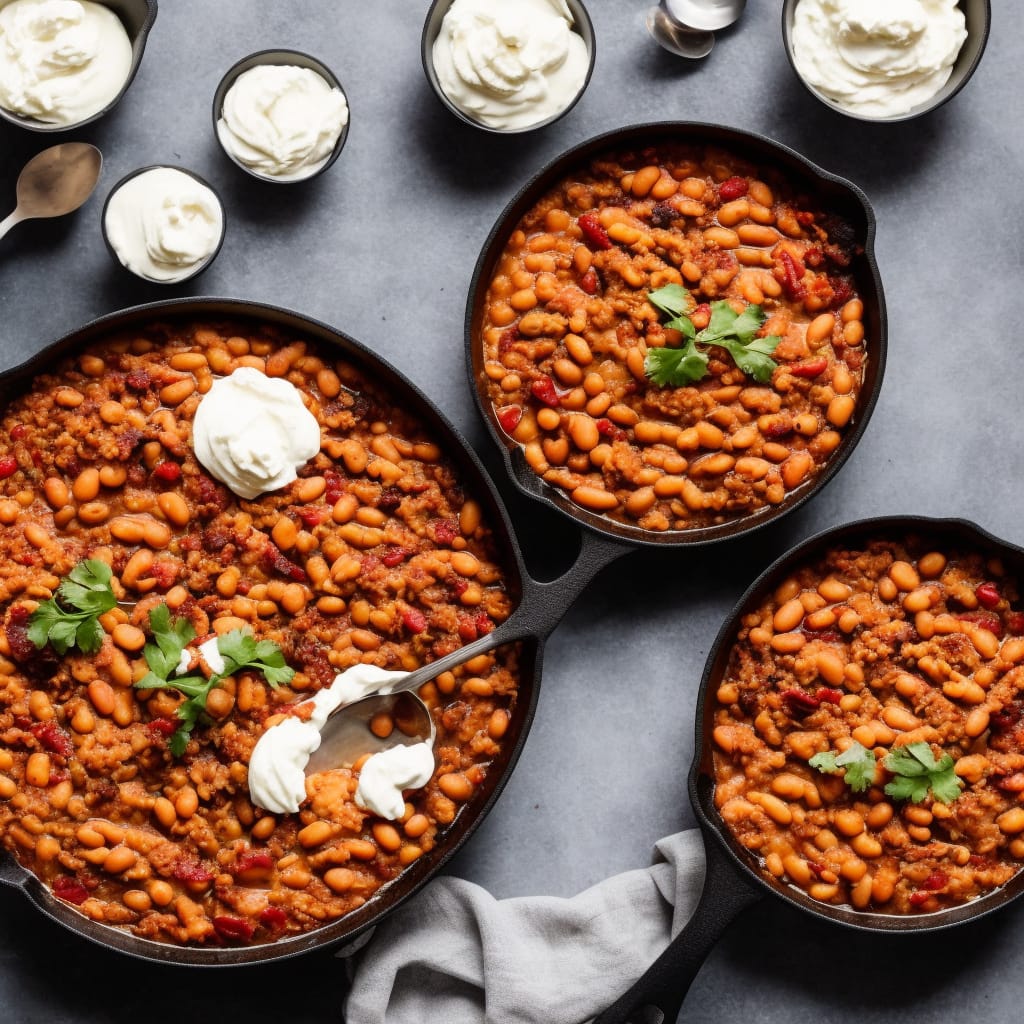 Chilli Bean Bake with Soured Cream Mash