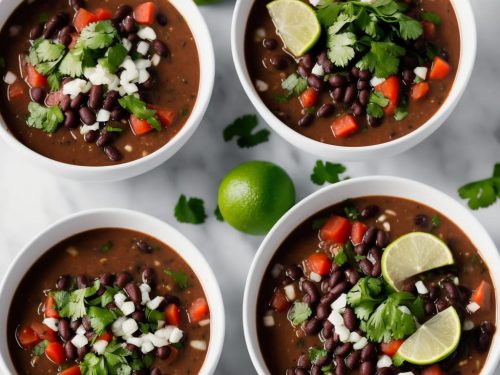 Chipotle Black Bean Soup with Lime-Pickled Onions