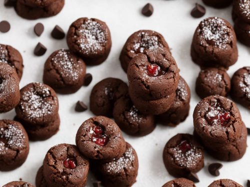 Choc-peanut fondants with chocolate soil & cherries