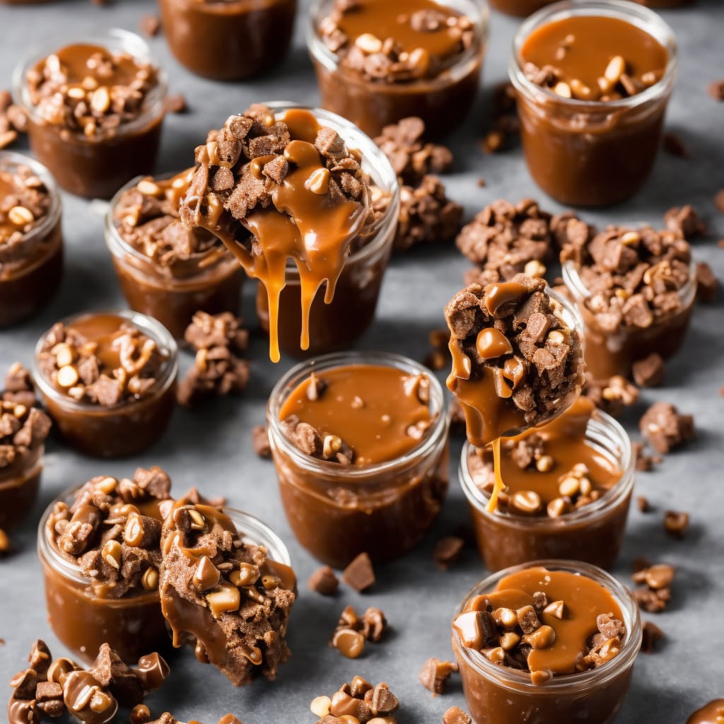 Chocolate Crunch with Caramel Sauce