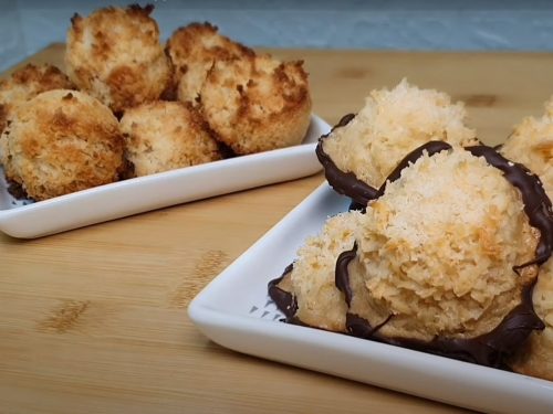 Chocolate-Dipped Coconut Macaroons