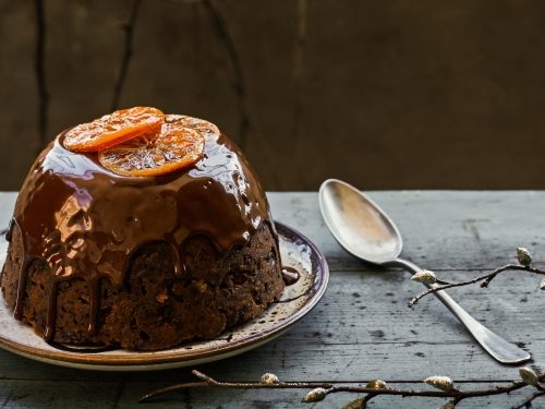 Chocolate, Fruit & Clementine Christmas Pudding