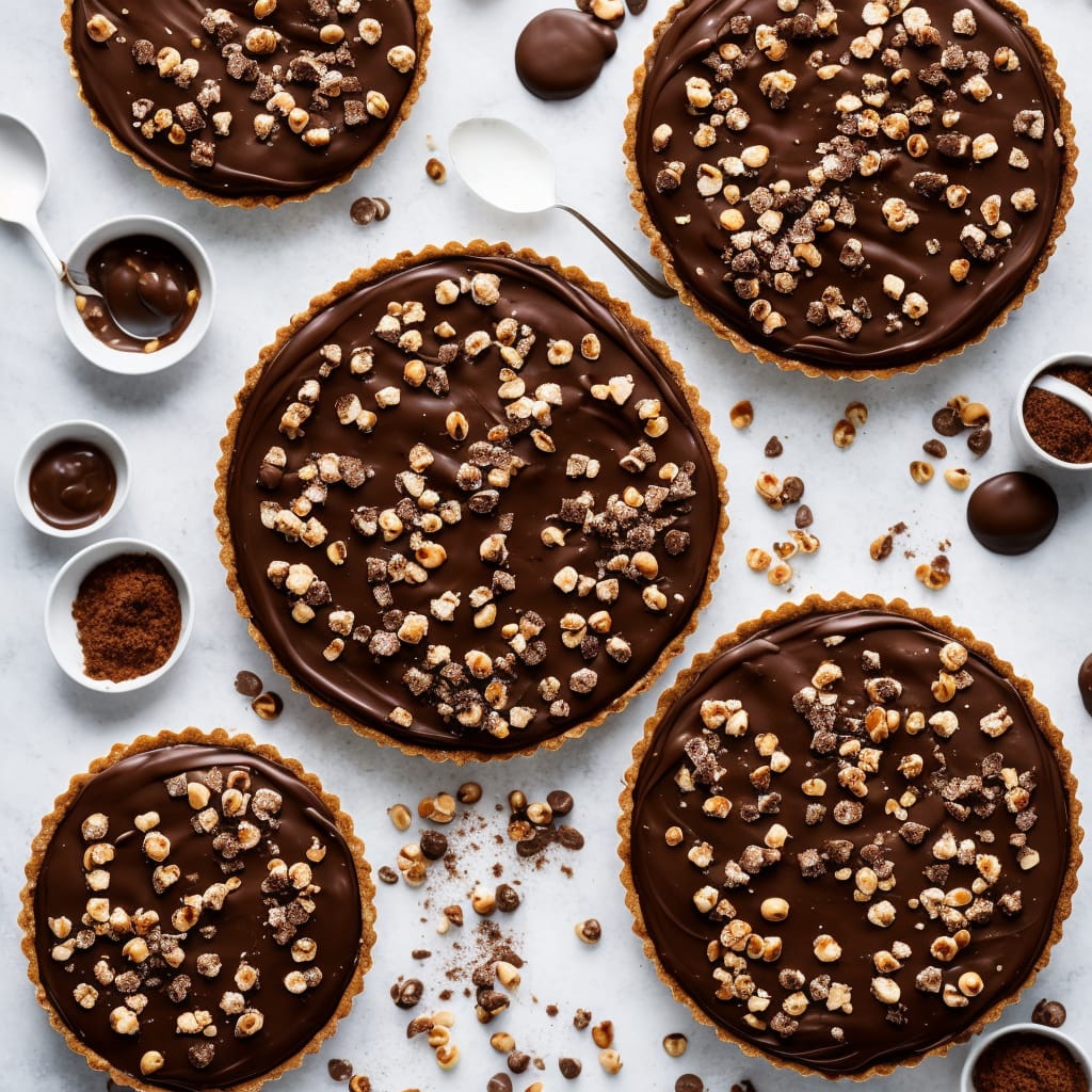 Chocolate, Hazelnut & Salted Caramel Tart