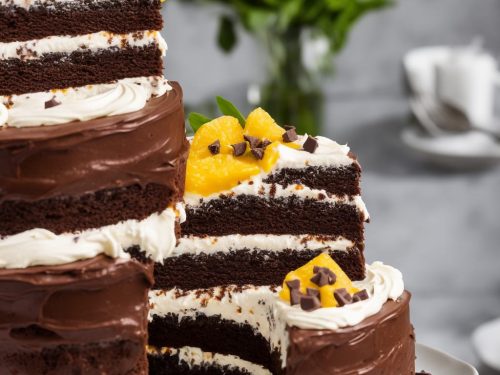 Chocolate Layer Cake with Passion Fruit Icing