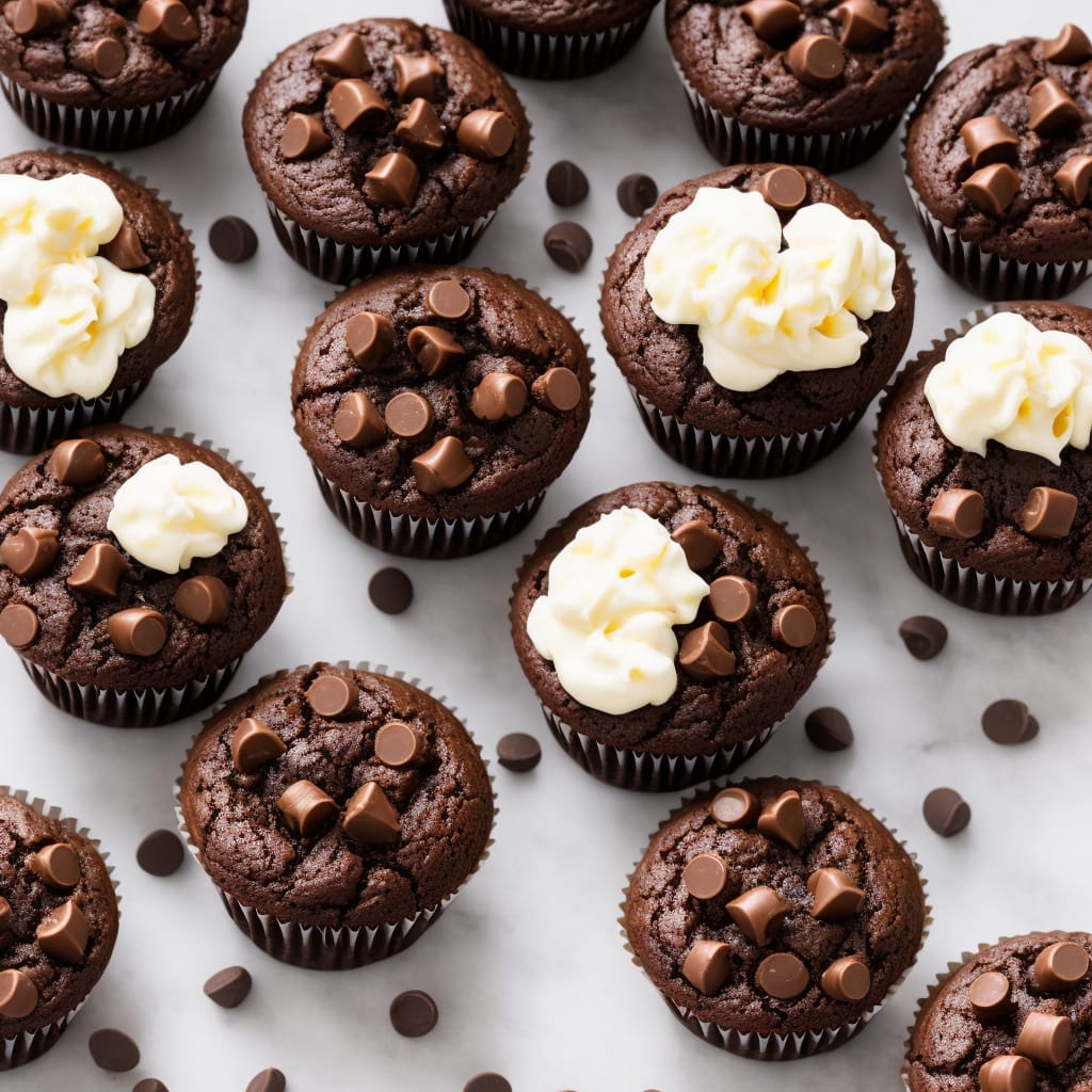 Chocolate Muffins with Hot Chocolate Custard