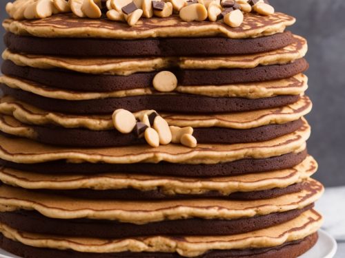 Chocolate & Peanut Butter Pancake Cake