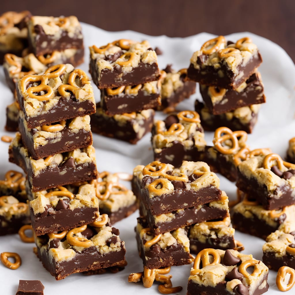 Chocolate, Peanut Butter & Pretzel Cookie Bars