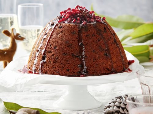 Chocolate Pudding with Spiced Berry Syrup