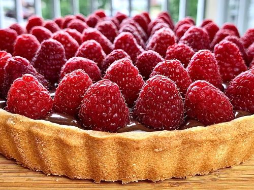 Chocolate, Raspberry & Rose Tart