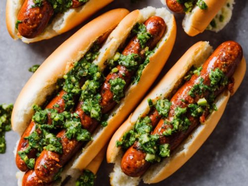 Chorizo Hot Dogs with Chimichurri