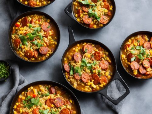 Chorizo, Orzo & Sweetcorn Summer Stew