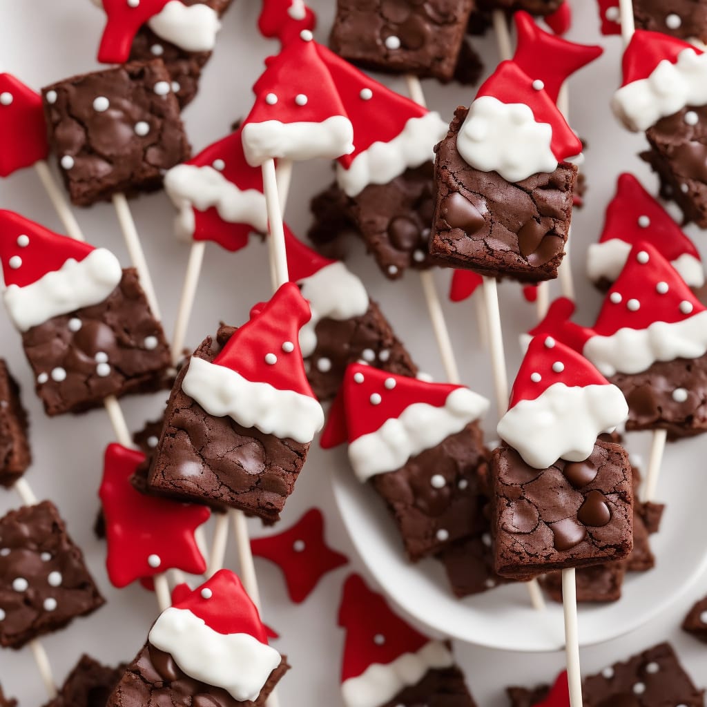 Christmas Brownie Lollipops