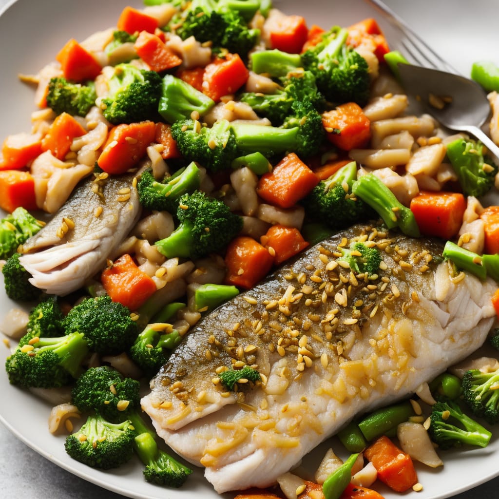 Citrus & Ginger Steamed Fish with Stir-Fry Veg