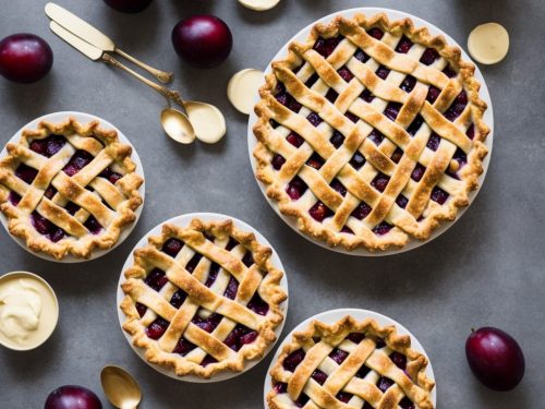 Classic Plum Pie with Custard