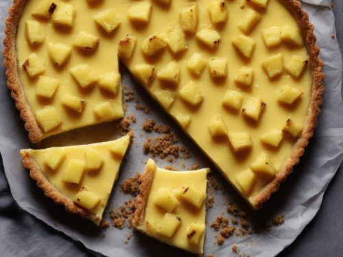 Coconut Custard Tart with Roasted Pineapple