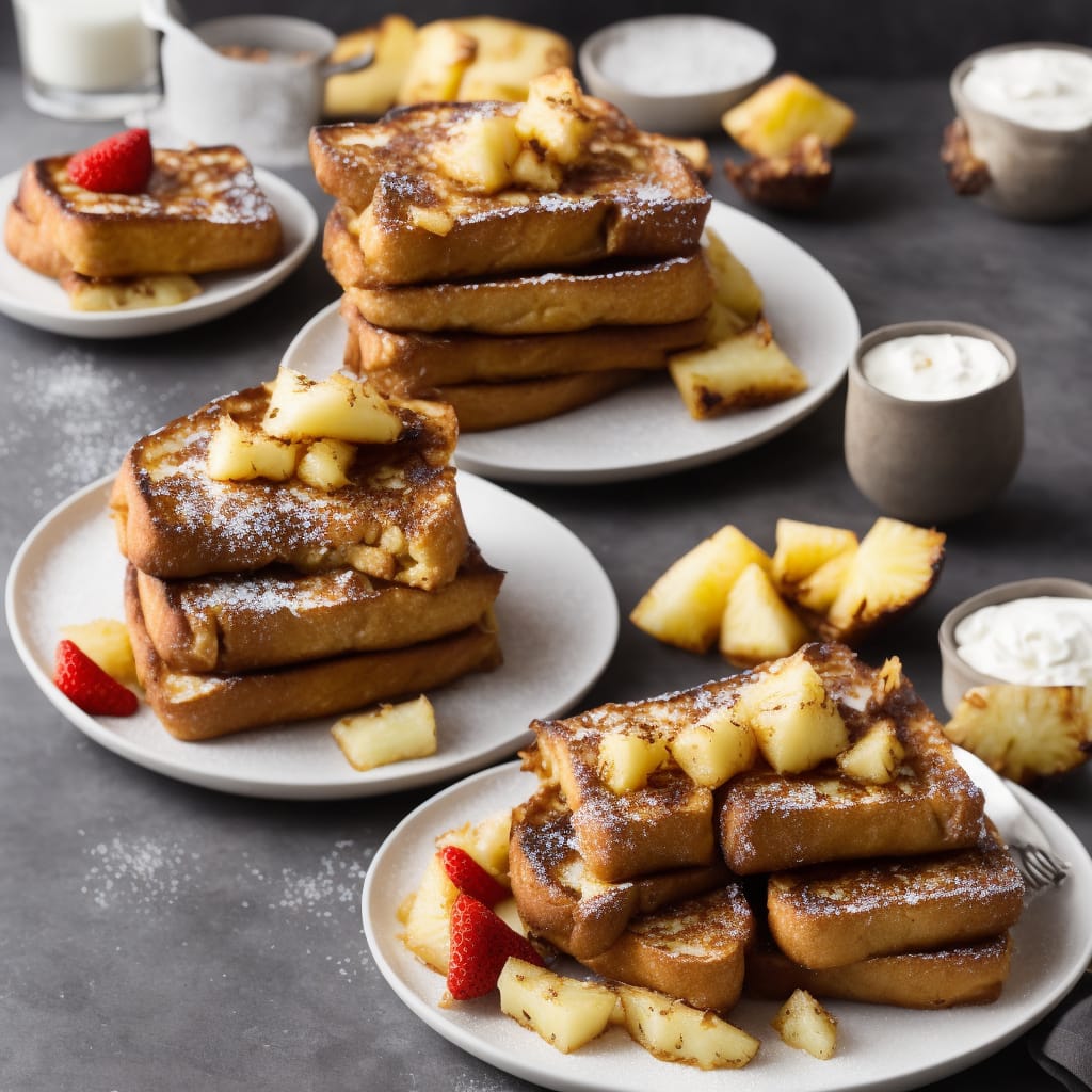 Coconut French Toast with Spiced Roasted Pineapple