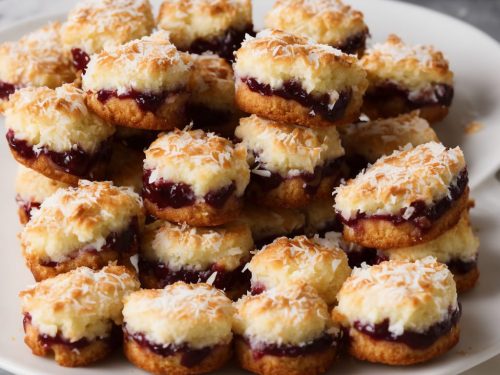 Coconut & Jam Macaroon Traybake