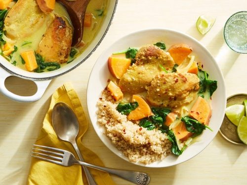 Coconut & turmeric baked chicken thighs