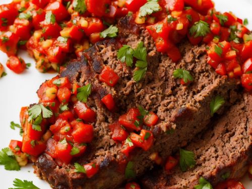 Cold Meatloaf with Squashed Tomato & Pepper Salsa