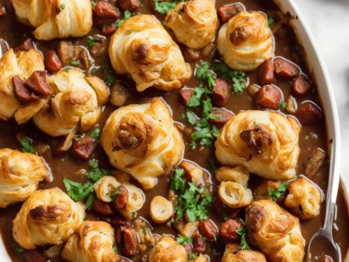 Coq au Vin with Garlic Croissant Puffs