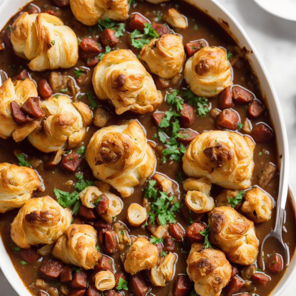 Coq au Vin with Garlic Croissant Puffs