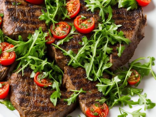 Coriander Steaks with Tomato & Rocket Salad