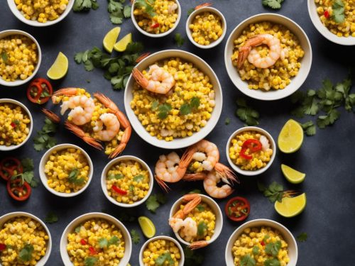 Corn Cups with Prawns, Mango & Chillies