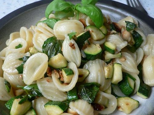 Courgette, Basil & Almond Pasta