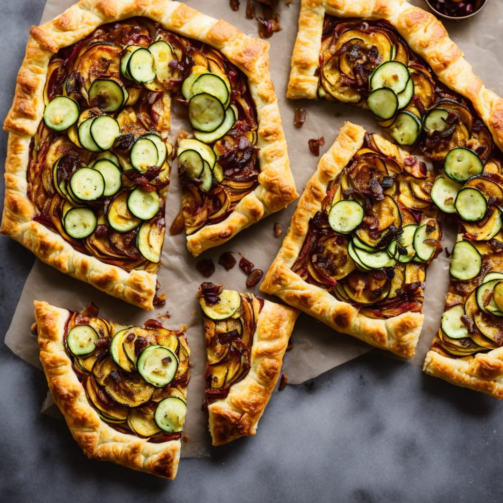 Courgette & Caramelised Red Onion Puff Pastry Tart