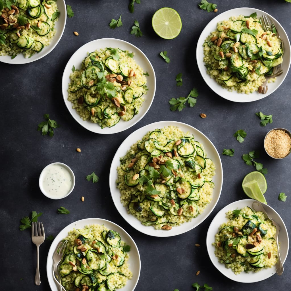 Courgette & Couscous Salad with Tahini Dressing