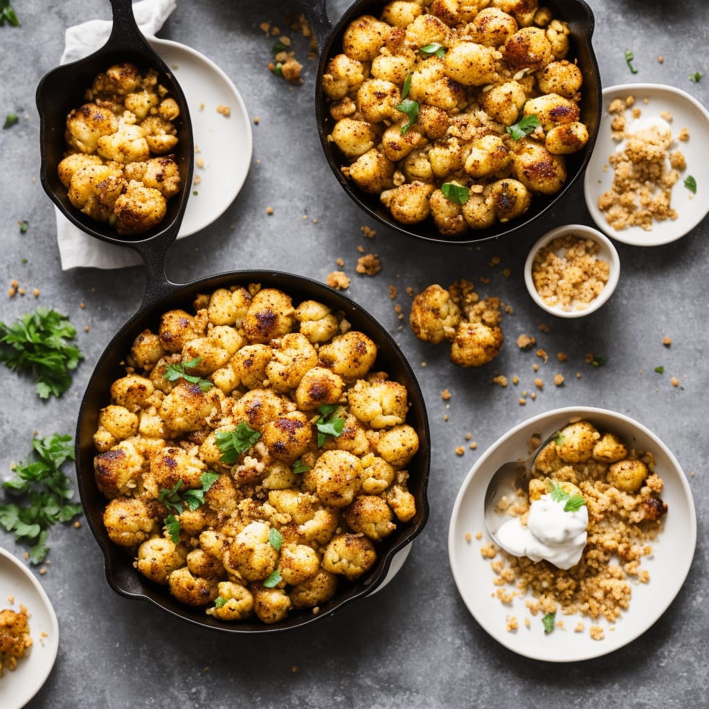 Creamy Baked Cauliflower with Almond Crumbs