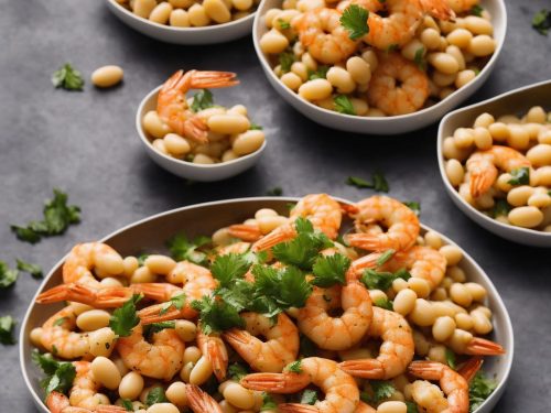 Creamy Butter Beans with Quick Fried Prawns