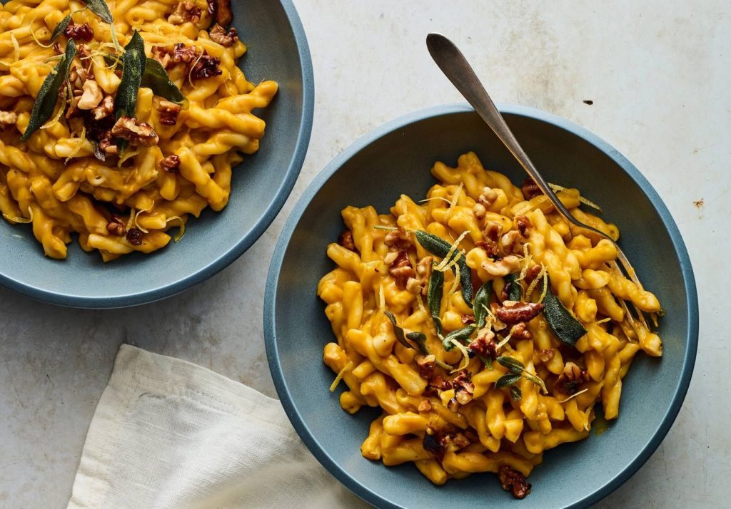 Creamy Chicken, Squash & Pecan Pasta