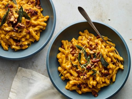 Creamy Chicken, Squash & Pecan Pasta