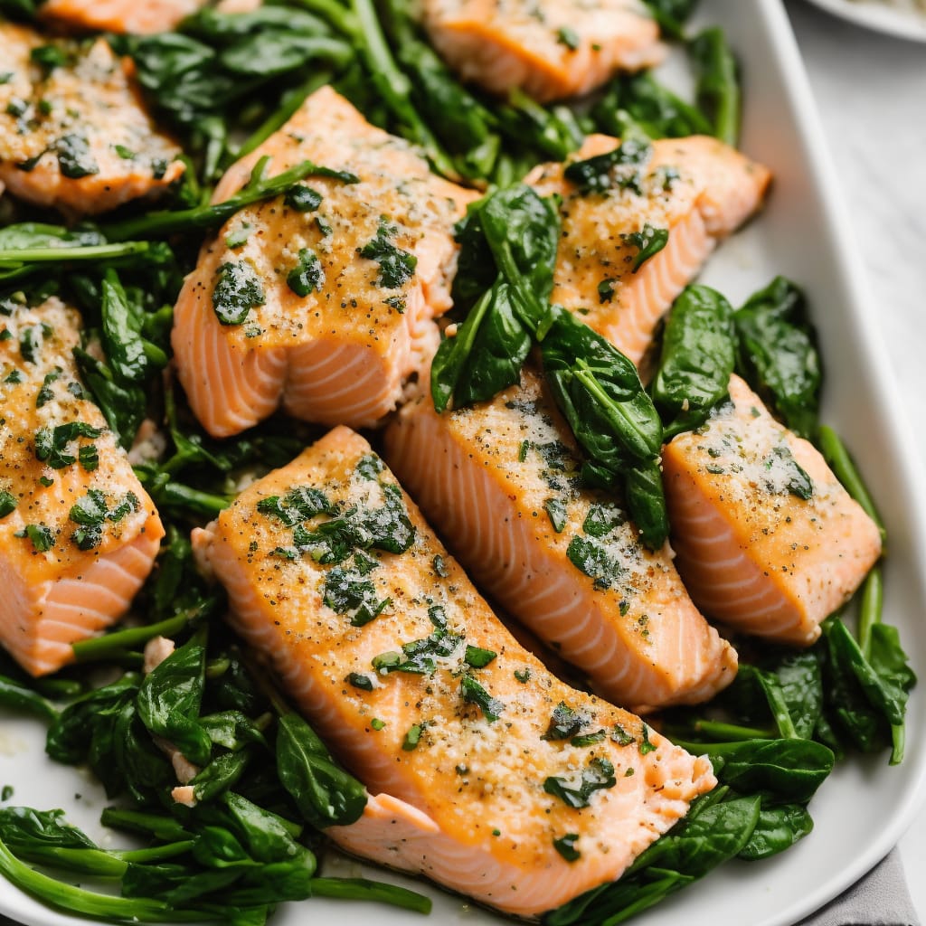 Creamy Garlic, Lemon & Spinach Salmon