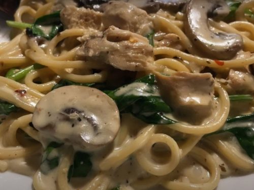 Creamy Mushroom & Spinach Pasta