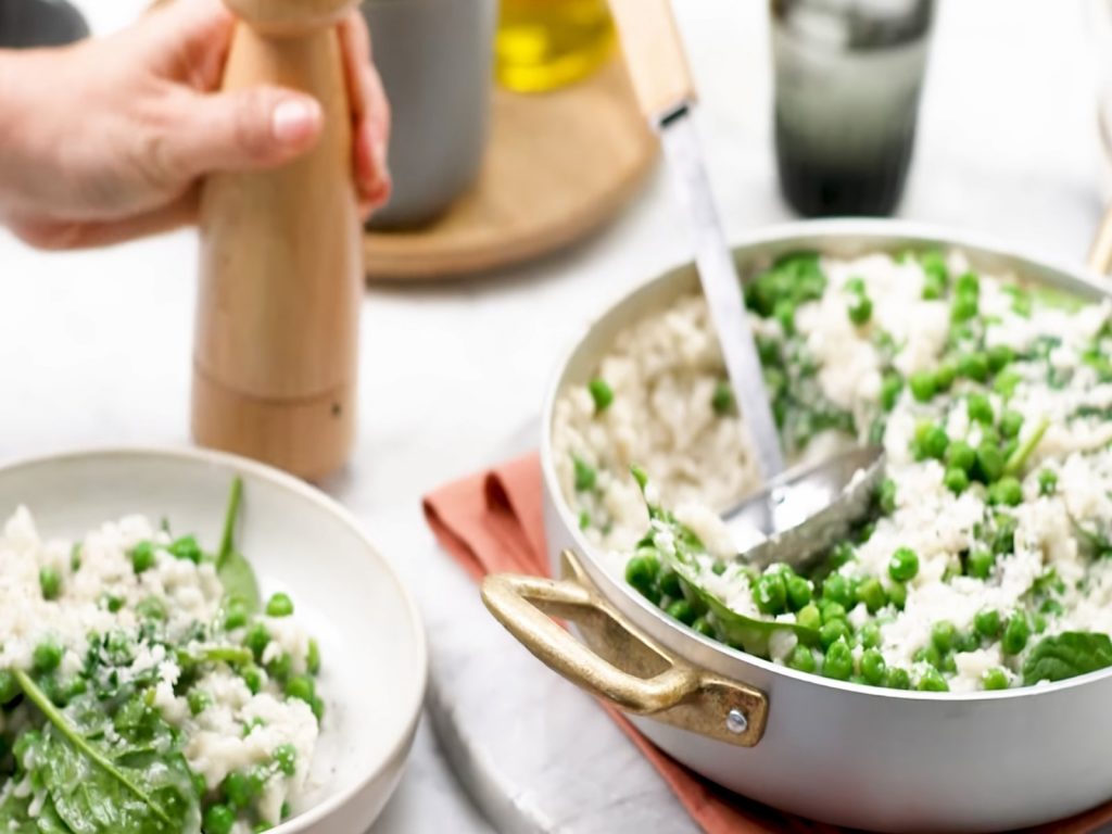 Creamy Pea Chive Risotto