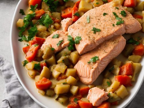 Creamy Salmon with Chunky Ratatouille