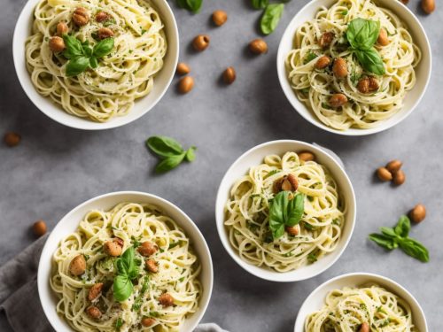 Creamy Sprout Hazelnut Leek Pasta